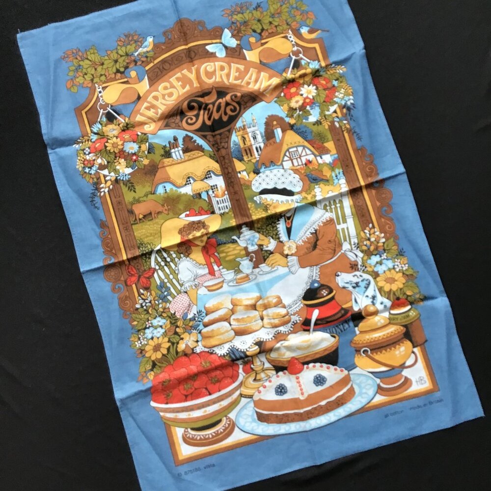 Jersey Cream Teas Tea Towel All Cotton Made in Britain
